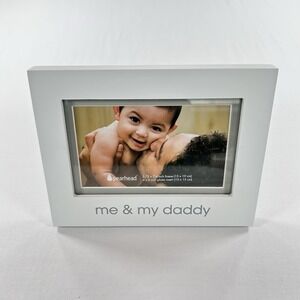 Pearhead Me & My Daddy Picture Frame, Baby Keepsake, White, NEW 5.75x7.4 For 4x6
